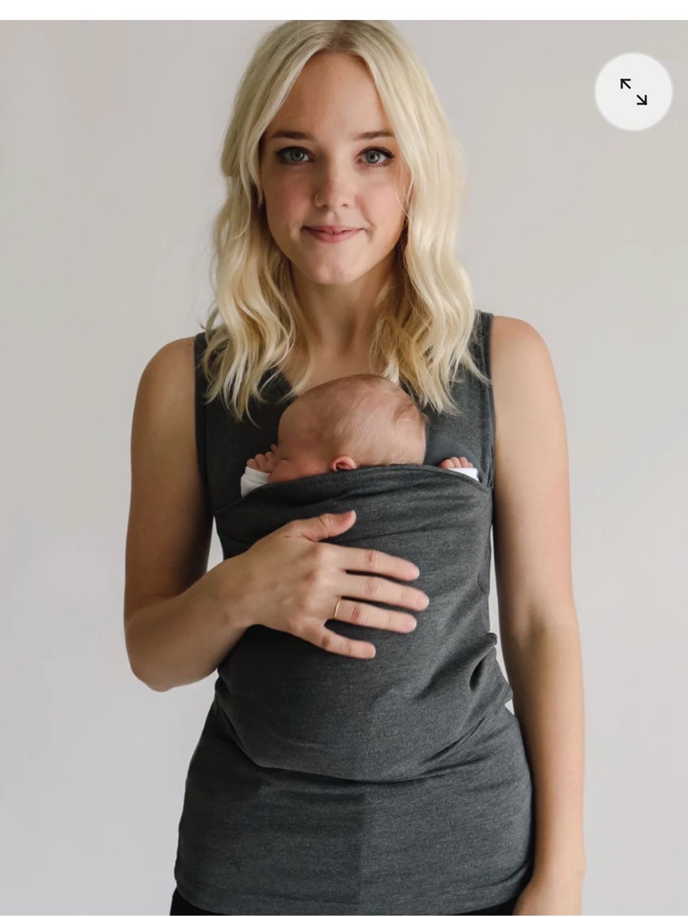 Dark Gray Women's Babywearing Tank Top - Comfortable Stretch